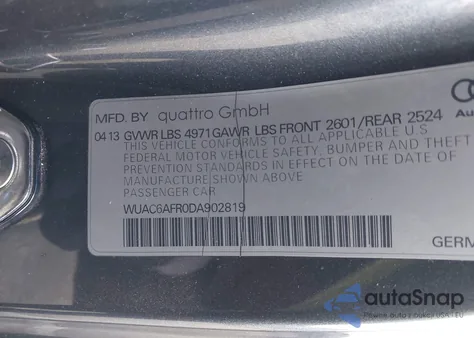 2013 Audi Rs 5 4.2 from USA, damaged, VIN WUAC6AFR0DA902819
